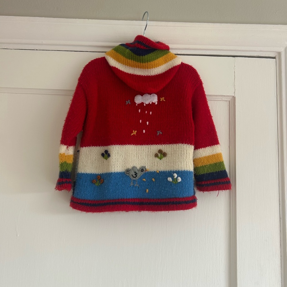 Colorful Children's Knit Cardigan with Animal Design - Picture 3 of 3